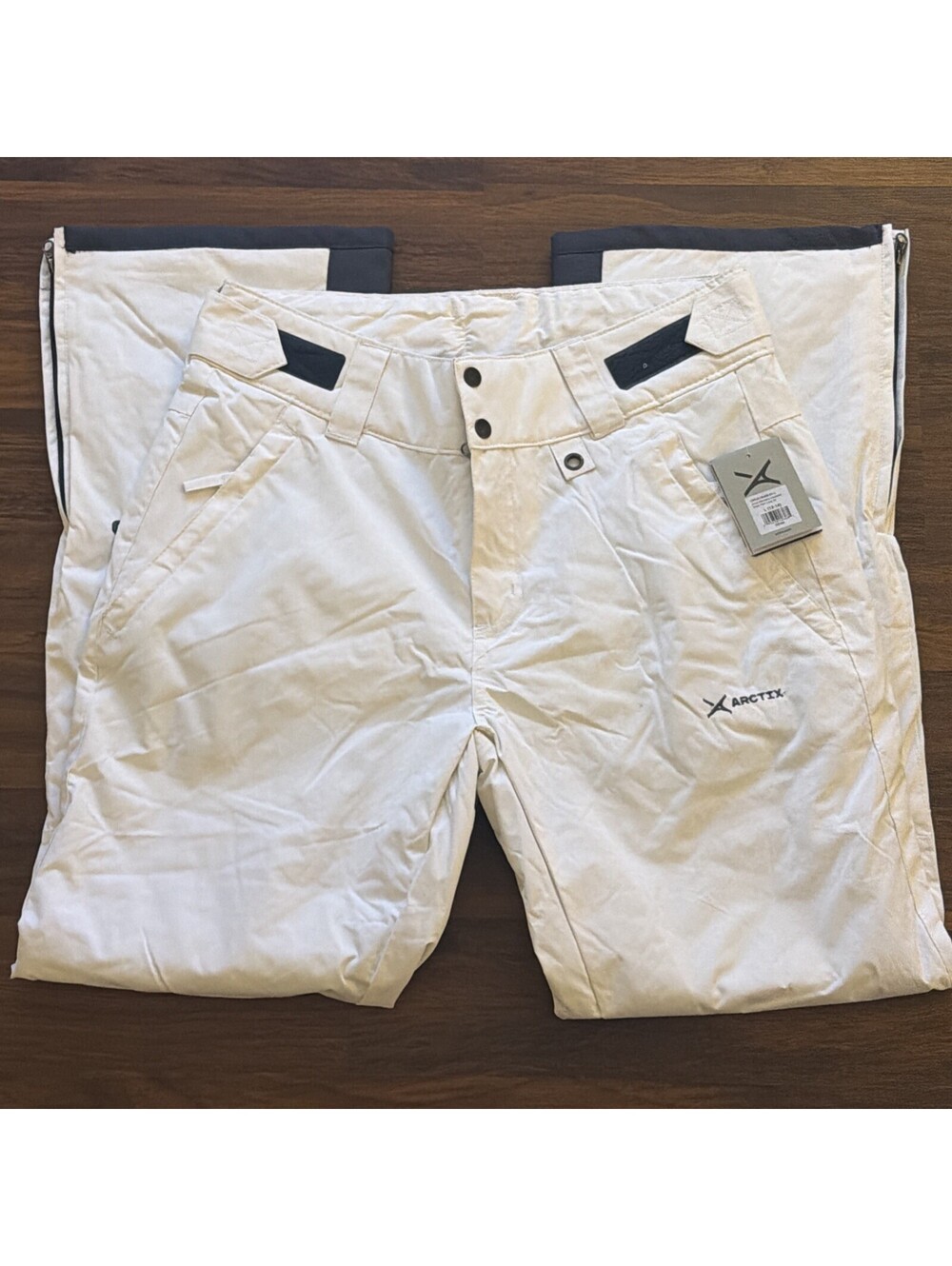 NWT ARCTIX Women' Snow Pants Straight White Adjustable Waist Insulated.Size L